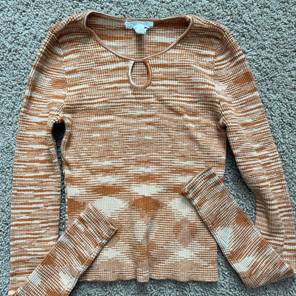 Tillys Yellow and White Long Sleeve with cut out